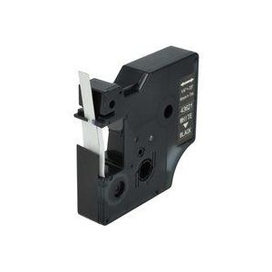 Schriftband-Kassette kompatibel mit Dymo LabelMaker pc, PC2 Etiketten-Drucker 6mm Weiß auf Schwarz - Vhbw