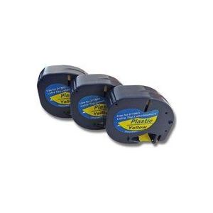 3x Kassette Patronen Schriftband Plastik 12mm kompatibel mit dymo LetraTag Plus LT-100H, LT-100T, xm, 2000 Ersatz für 91202. - Vhbw