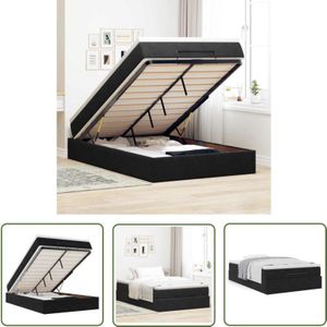 VidaXL Ottoman-Bett mit Matratze Schwarz 120x200 cm Samt