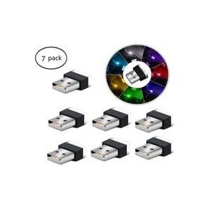 Tinor - USB-LED-Auto-Innenraum-Umgebungslichter, 7-teilige Plug-in-5-V-Universal-Mini-LED-USB-Lichter für den Kofferraum-Innenraum.