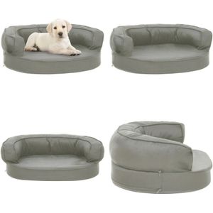 Hundematratze Ergonomisch 60x42 cm Leinenoptik Grau - Hunde Bett - Hunde Matratze - Hundeplatz - Leinen Optik - Grau - Home & Living