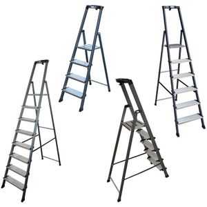 Krause Securo Aluleiter Stehleiter Klappleiter 4-8 Stufen eloxiert Stufenleiter