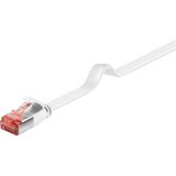 Goobay - cat 6 Flach-Patchkabel, u/ftp, weiß, Kupferleiter (cu). Kabellänge 10 m