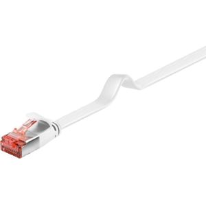 Goobay - cat 6 Flach-Patchkabel, u/ftp, weiß, Kupferleiter (cu). Kabellänge 10 m
