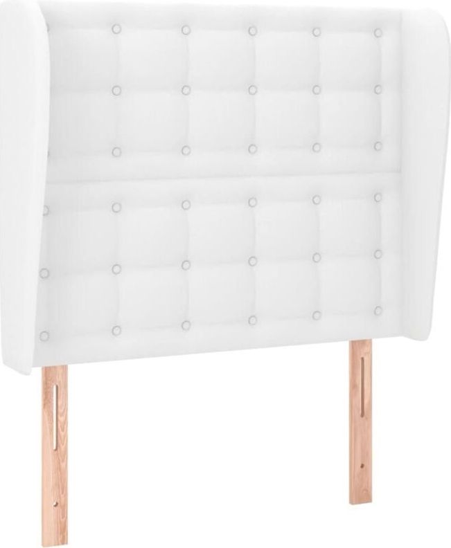 Kopfteil mit Ohren Weiß 93x23x118/128 cm Kunstleder Vidaxl