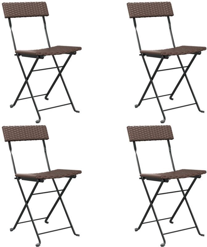 Vidaxl - Bistrostühle 4 Stk. Klappbar Braun Poly Rattan und Stahl