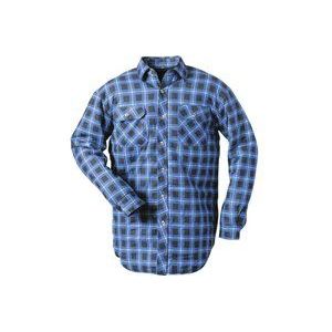 Hinnoy Thermohemd Craftland Druckflanell blau kariert, Baumw. 1/1 Arm, Gr.XXXL