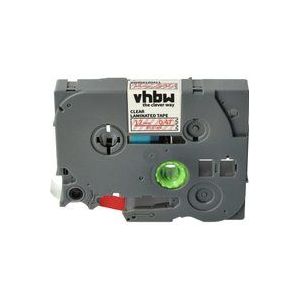 Vhbw - 1x Schriftband-Kassette kompatibel mit Brother pt H101, H100, GL200, H100LB, H100L, H100R, H100P Etiketten-Drucker 12mm Rot auf Transparent