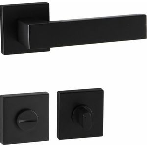 Drückergarnitur budapest Rosette wc, 38-45 mm, Zamak schwarz matt - Marchesi