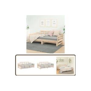 Vidaxl - Tagesbett Ausziehbar Massivholz Kiefer 2x(90x190) cm - Holzbett - Kiefernholzbette - Gästebett - Klappbett - Daybed