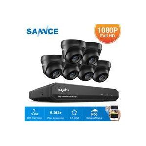Sannce - Kit Vidéo surveillance cctv système 8CH 1080N dvr enregistreur + caméra de sécurité extérieur hd 1080p vision nocture 20m – 6 caméra dome