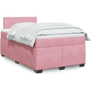 Boxspringbett mit Matratze Rosa 120x200 cm Samt