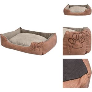 Vidaxl - Hundebett mit Kissen pu Kunstleder Größe xl Beige - Hunde Bett - xxl Hundebett - pu Leder Hundebett - Wasserabweisendes Hundebett