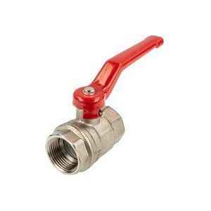 Kugelhahn, beidseitig Innengewinde Rp 1/4 Zoll (dn 10) Stahlhebel lang, Messing vernickelt - Tecuro