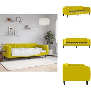 Tagesbett Gelb 90x200 cm Samt - Sofa - Bett - Tagesbett - Schlafsofa - Wohnzimmer