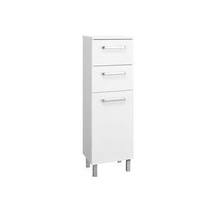 Lomadox - Badezimmer Seitenschrank WARSCHAU-66 in weiß glänzend - b/h/t: 30/100,5/33cm