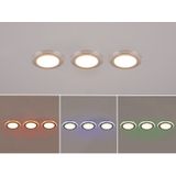 3er Set led Einbaustrahler argus Fernbedienung Farbwechsel dimmbar Chrom