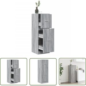 VidaXL Apothekerschrank Grau Sonoma 40x41x118 cm Holzwerkstoff