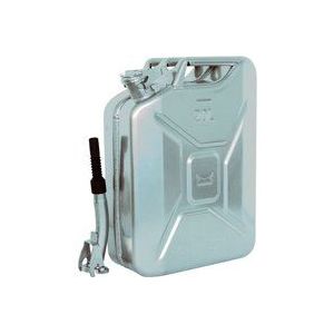 Metallkanister silber 20 Liter inkl. Ausgießer + Halter Benzin Diesel