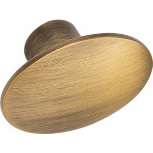 Möbelknopf Dome 50x36mm - Möbelknauf oval - ideal als Schubladenknopf, Zinkdruckguss Messing gebürstet - Furnipart