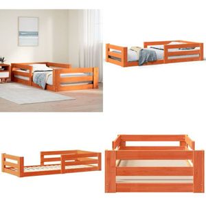 Massivholzbett ohne Matratze Wachsbraun 90x190 cm Kiefernholz - Vidaxl