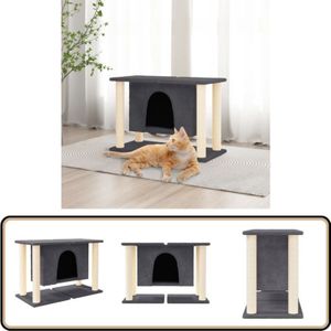 Vidaxl - Kratzbaum mit Sisal-Kratzsäulen Dunkelgrau 50 cm - Katzenkratzbaum - Kratzbaum Sisal - Katzenmöbel - Katzenkletterbaum - Katzensofa