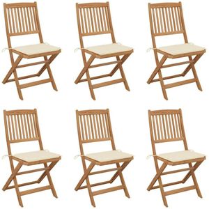 Vidaxl - Klappbare Gartenstühle 6 Stk. mit Kissen Massivholz Akazie