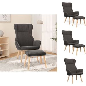 Vidaxl - Sessel - Living Relaxsessel mit Hocker Dunkelgrau Stoff - Grau