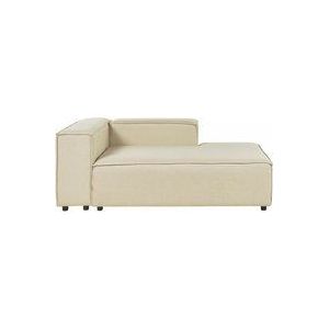 Beliani - Chaiselongue Beige Leinen Linksseitig Modul-Récamiere mit Niedriger Rückenlehne Wohnzimmermöbel Modern Skandi Wohnzimmer Ausstattung
