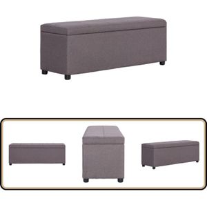 Vidaxl - Bank mit Staufach 116 cm Taupe Polyester - Aufbewahrungsbox - Sitzbank - Wohnzimmer Dekoration - Tapete Möbel - Bequeme Bank