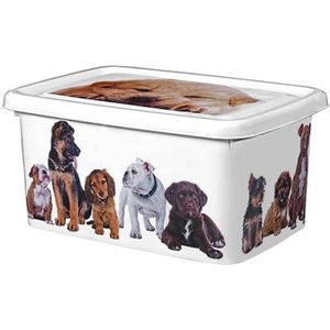 Great Plastic Plastic Container Urban 15 Liter White Dec. Iml Dogs, Kunststoff, weiß, Einheitsgröße, 12
