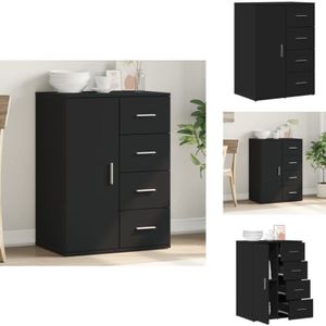 Vidaxl - Sideboard Schwarz 59x39x80 cm Holzwerkstoff - Schreibtisch Sideboard - Wohnzimmer Möbel - Holzmöbel Schwarz - Regal Schwarz - tv Stand