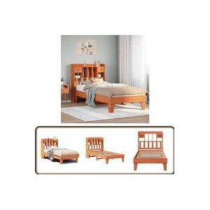 Massivholzbett ohne Matratze Wachsbraun 75x190 cm Kiefernholz - Vidaxl