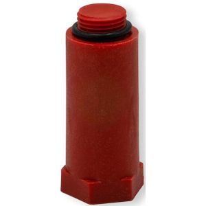 Kunststoff Baustopfen rot mit Kunststoff Gewinde 1/2'' und O-Ring, rot - Sanpro