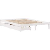 Massivholzbett ohne Matratze Weiß 150x200 cm Kiefernholz vidaXL