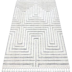 Teppich sevilla Z788A Labyrinth, griechisch weiß / grau Franse berber marokkanisch shaggy white 80x150 cm