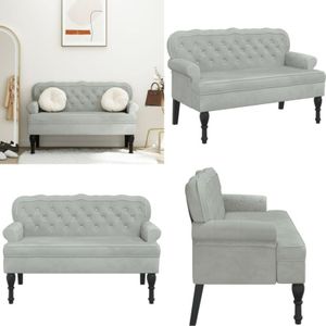 Vidaxl - Sitzbank mit Rückenlehne Hellgrau 119,5x64,5x75 cm Samt - Samtsofa - Wohnzimmersofa - Couch - Sessel - Grau Sofa - Home & Living