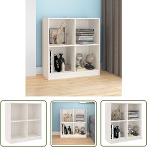 Sideboard Weiß 70x33x76 cm Massivholz Kiefer - Sideboard - Wohnzimmermöbel - Holz Sideboard - Massiver Kiefer - Weißer Schrank - The Living Store