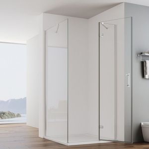 Impts - Duschkbaine Eckeinstieg, Duschtür Falttür mit Seitenwand Duschabtrennung Duschwand Eckdusche 6mm esg Glas 90 Tür x 90 Seitenwand x 195cm Höhe