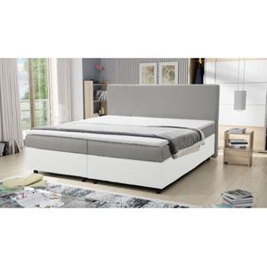 Boxspringbett 180x200 Hotelbett Bonellfederkern Bett Topper Paxos 6 Grau Weiß