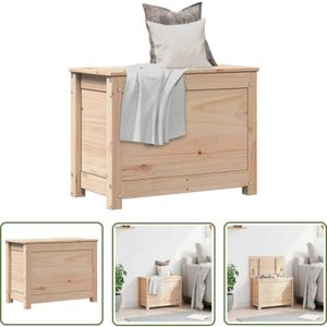Truhe 60x32x45,5 cm Massivholz Kiefer - Aufbewahrungsb Box - Holzkiste - Kiefernholz - Truhe - Möbel - The Living Store