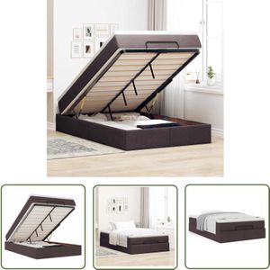 VidaXL Ottoman-Bett mit Matratze Dunkelbraun 120x200 cm Stoff