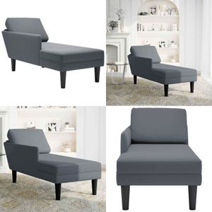 Vidaxl - Chaiselongue mit Kissen und Rechter Armlehne Dunkelgrau Samt