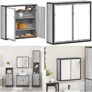 Vidaxl - Bad-Spiegelschrank Grau Sonoma 65x20x60 cm Holzwerkstoff