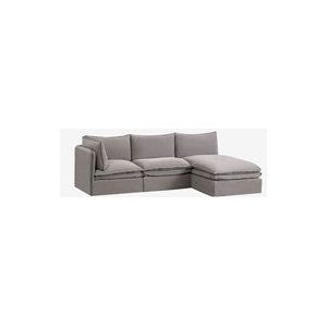 Sklum - Dreiteiliges modulares Chaiselongue-Sofa "Grace" aus Leinen und Baumwolle