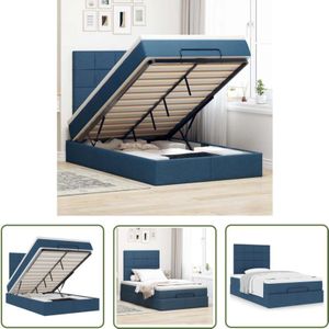 VidaXL Ottoman-Bett mit Matratze Blau 120x200 cm Stoff