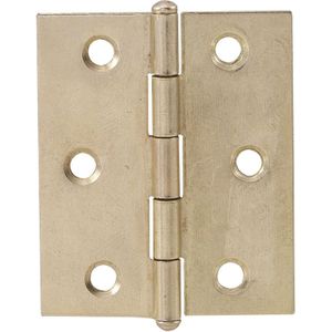 Knopfscharnier leichte Ausführung Scharnier 50 x 40 x 0,9 mm Messing poliert