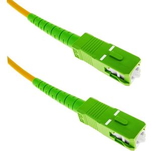 BeMatik - Glasfaserkabel Optik Fiber Kabel SC/APC zu SC/APC singlemode SMF SX OS2 simplex 9/125 gepanzert gelb 20 m