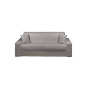 Vente-unique - Schlafsofa 4-Sitzer - Liegefläche mit Lattenrost mit breiten Latten: 160 cm - Matratze: 18 cm - Kunstleder - Grau - emir