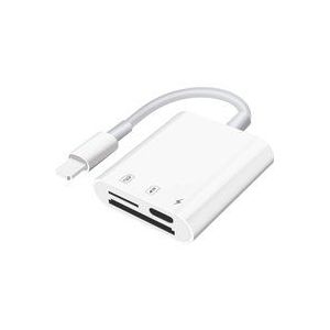 Fitags - SD-/Micro-SD-Kartenleser für Telefon/Pad Plug-and-Play, SD-Speicherkartenadapter mit gleichzeitigem Lesen und Laden –